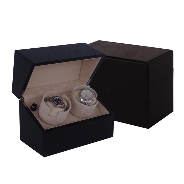 Double watch winder,  71002P: Leather watch winders
